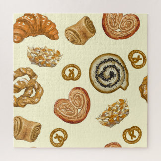 Bakery Products: Vintage Seamless Pattern. Jigsaw Puzzle