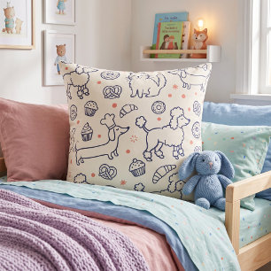 Bakery Pups & Kitties Navy Cushion