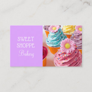 Bakery Purple Cupcake Business Cards