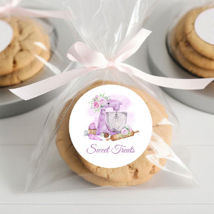 Bakery Purple Mixer Classic Round Sticker