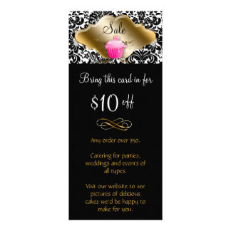 Bakery Rack Card Cupcake Caramel Pink Elegant