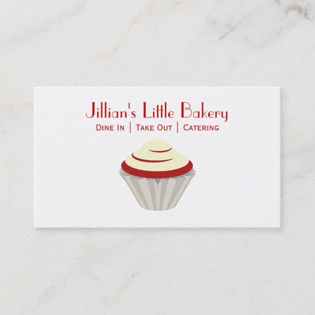 Bakery Red Velvet Cupcake Business Card (Front)