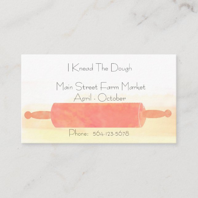 Bakery Rolling Pin Business Card (Front)