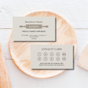 Bakery Rolling Pin Business Reward Loyalty Card