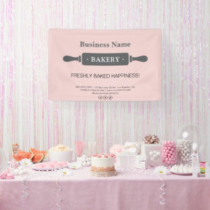 Bakery Rolling Pin Pink Business Banner