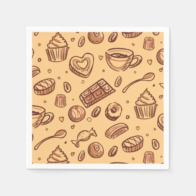 Bakery seamless pattern napkin (Front)