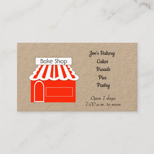 Bakery Shop Business Card (Front)