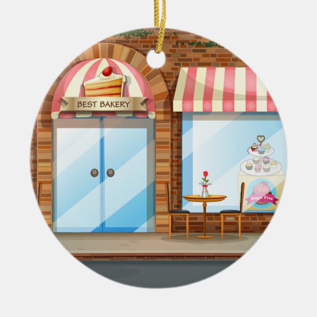Bakery shop ceramic tree decoration (Front)