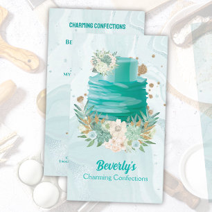 Bakery Shop Confection Teal White Business Cards