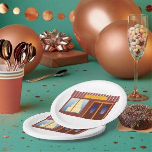 Bakery Shop Front Cake Store  Paper Plate