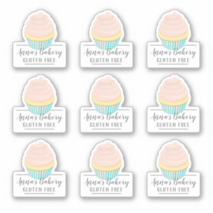 Bakery Shop Gluten Free Cute Pink Cartoon Cupcake