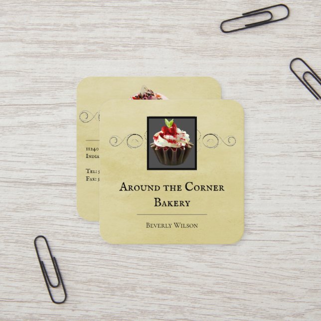 Bakery Shop | Yellow Business Card (Front/Back In Situ)