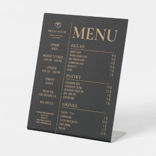 Bakery Small Caffee Table Menu Pedestal Sign