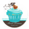 Bakery Stickers Blue Cupcake Chocolate Brown