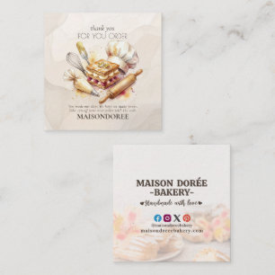 Bakery Store Pastry Cake Baker Thank You For Order Discount Card