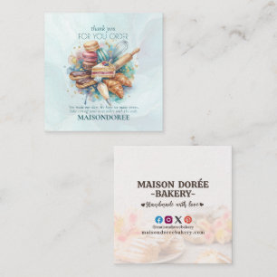 Bakery Store Pastry Cake Baker Thank You For Order Discount Card