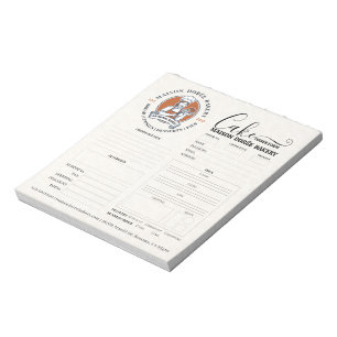 Bakery Store Pastry Chef Cake Baker Order Form Not Notepad