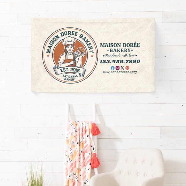 Bakery Store Pastry Chef Dessert Sweets Cake Baker Banner (Insitu)