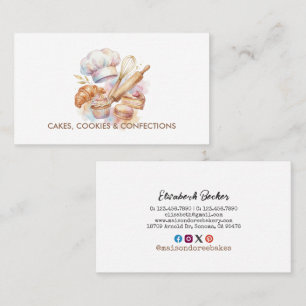 Bakery Store Pastry Chef Dessert Sweets Cake Baker Business Card