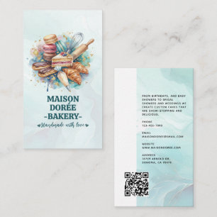 Bakery Store Pastry Chef Dessert Sweets Cake Baker Business Card