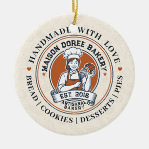 Bakery Store Pastry Chef Dessert Sweets Cake Baker Ceramic Tree Decoration