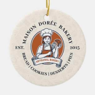 Bakery Store Pastry Chef Dessert Sweets Cake Baker Ceramic Tree Decoration