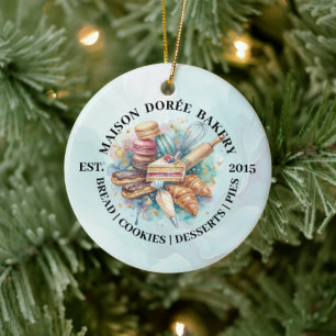 Bakery Store Pastry Chef Dessert Sweets Cake Baker Ceramic Tree Decoration