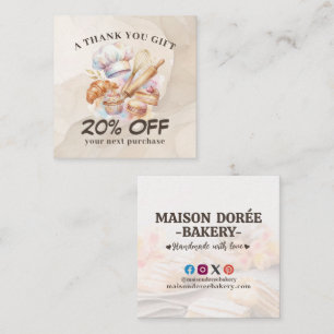 Bakery Store Pastry Chef Dessert Sweets Cake Baker Discount Card