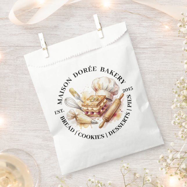 Bakery Store Pastry Chef Dessert Sweets Cake Baker Favour Bags (Clipped)