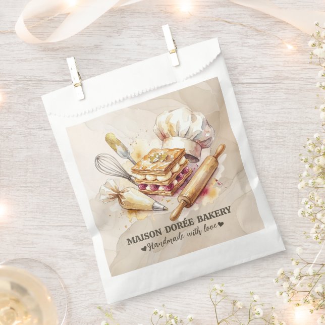 Bakery Store Pastry Chef Dessert Sweets Cake Baker Favour Bags (Clipped)