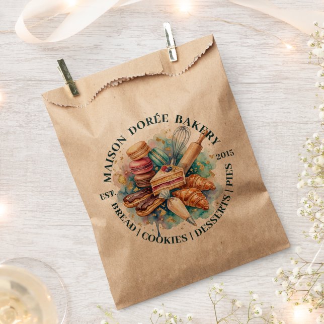 Bakery Store Pastry Chef Dessert Sweets Cake Baker Favour Bags (Clipped)