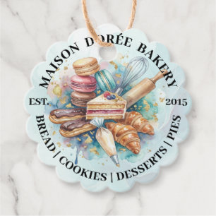 Bakery Store Pastry Chef Dessert Sweets Cake Baker Favour Tags