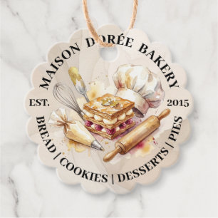 Bakery Store Pastry Chef Dessert Sweets Cake Baker Favour Tags