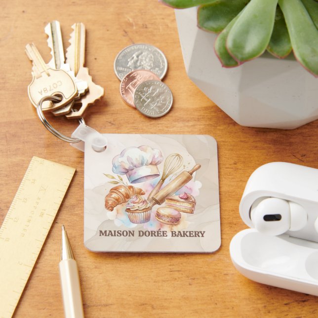 Bakery Store Pastry Chef Dessert Sweets Cake Baker Key Ring (Desk)