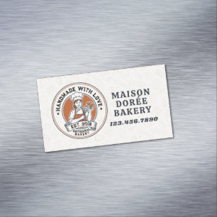 Bakery Store Pastry Chef Dessert Sweets Cake Baker Magnetic Business Card