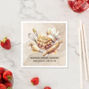 Bakery Store Pastry Chef Dessert Sweets Cake Baker Napkin
