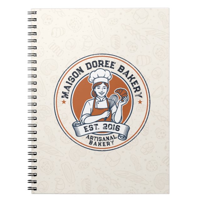 Bakery Store Pastry Chef Dessert Sweets Cake Baker Notebook (Front)