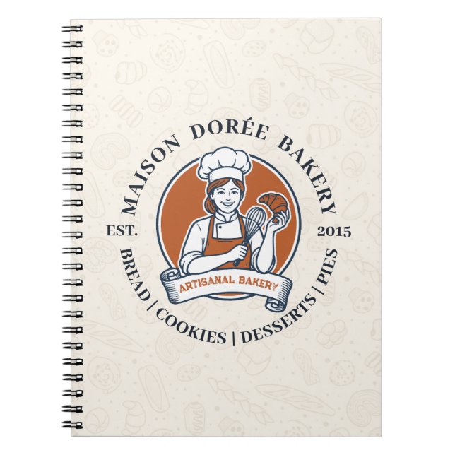 Bakery Store Pastry Chef Dessert Sweets Cake Baker Notebook (Front)