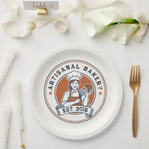 Bakery Store Pastry Chef Dessert Sweets Cake Baker Paper Plate