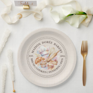 Bakery Store Pastry Chef Dessert Sweets Cake Baker Paper Plate