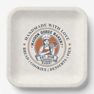 Bakery Store Pastry Chef Dessert Sweets Cake Baker Paper Plate