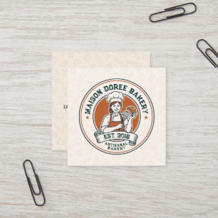 Bakery Store Pastry Chef Dessert Sweets Cake Baker Square Business Card