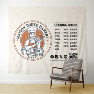 Bakery Store Pastry Chef Dessert Sweets Cake Baker Tapestry