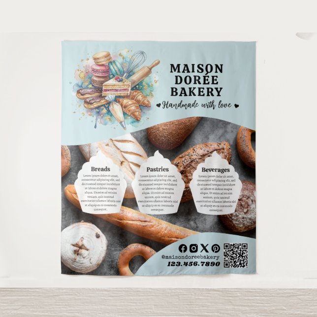 Bakery Store Pastry Chef Dessert Sweets Cake Baker Tapestry