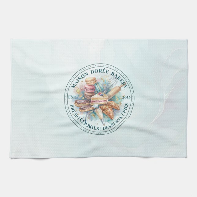 Bakery Store Pastry Chef Dessert Sweets Cake Baker Tea Towel (Horizontal)