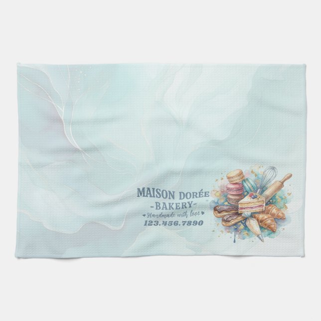 Bakery Store Pastry Chef Dessert Sweets Cake Baker Tea Towel (Horizontal)