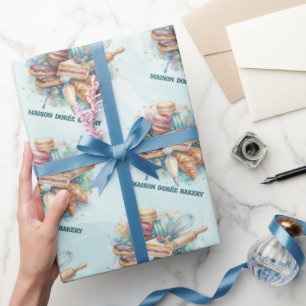 Bakery Store Pastry Chef Dessert Sweets Cake Baker Wrapping Paper