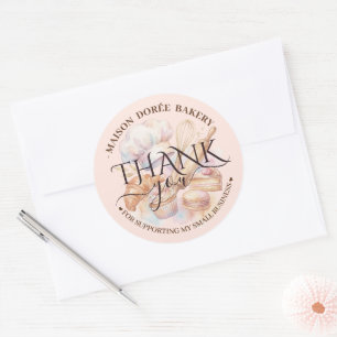 Bakery Store Pastry Chef Dessert Sweets Thank You Classic Round Sticker