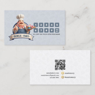 Bakery Store Pastry Chef Desserts Loyalty Punch Card