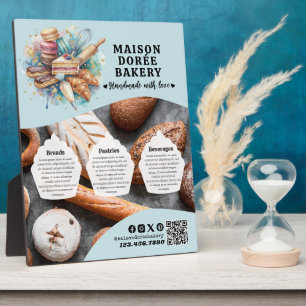 Bakery Store Pastry Chef Desserts Menu Price List Plaque